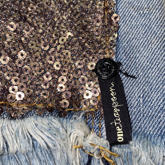 Rare One Teaspoon Sequin Romeos Jean Shorts - Picture 9 of 9